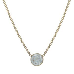 Yellow Gold Diamond Solitaire Pendant Necklace 18" 14k Round .70ct Adjustable